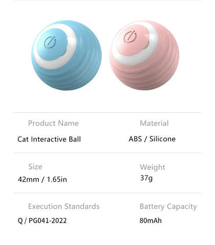 Cat Interactive Ball Smart Cat Toys for Pet Indoor Automatic Rolling Ball Electronic Interactive Cat Toy Cat Game Accessories