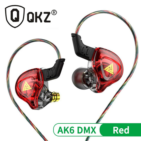 Original QKZ AK6 ARES/DMX/AKX Earphones HIFI Heavy Bass In Ear Monitor Wired Headphones With Mic Noise Cancell Sport Game Music