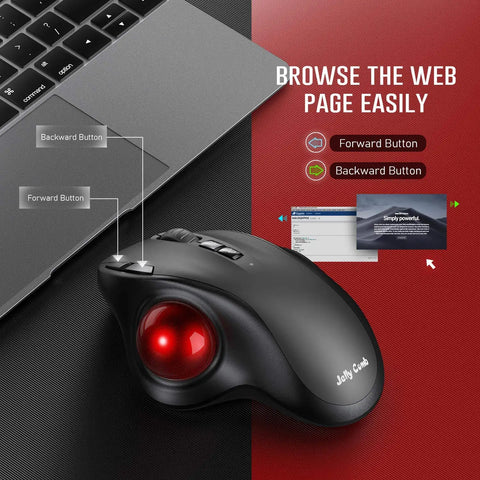 Bluetooth Mouse Rechargeable 2.4G USB Wireless Mice Ergonomic Trackball Mouse for Computer 1000 1600 1800 DPI