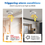 Tuya WiFi Smoke Alarm Temperature And Humidity Detection 3 In1 Fire Protection Smoke Detector Sensor Smart Life Firefighter