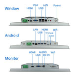 8~21.5 inch Touch Screen IP65 Front Waterproof, All in One Industrial Embedded Panel PC with 10 Point PCAP TouchScreen Monitor