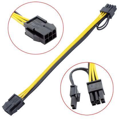 PCI Express 6 Pin P Female to Male 8 (6+2) Pin PCIE Extension Cable VGA Graphic Video Card GPU Adapter Power Supply Splitter