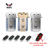 Wafu 019 Remote Control Lock 433Mhz Door lock Invisible Deadbolt Smart Lock With 5 Chrome plated Remote Controller