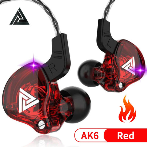 Original QKZ AK6 ARES/DMX/AKX Earphones HIFI Heavy Bass In Ear Monitor Wired Headphones With Mic Noise Cancell Sport Game Music