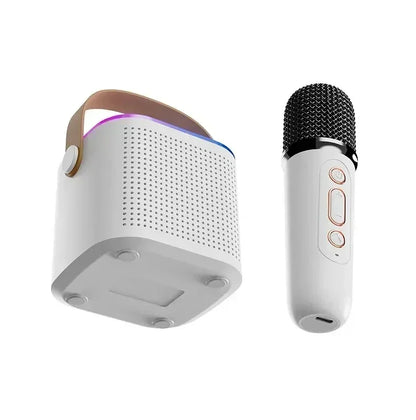 VIKEFON Mini Karaoke Machine LED Portable Bluetooth Speaker Suitable For Birthday Family Parties For Girls And Boys Microphone