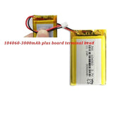 Lipo 104060 3000mAh 3.7V Polymer Lithium Battery for Humidifiers Gps Navigation Devices Smart Wearable Locator Bluetooth Speaker