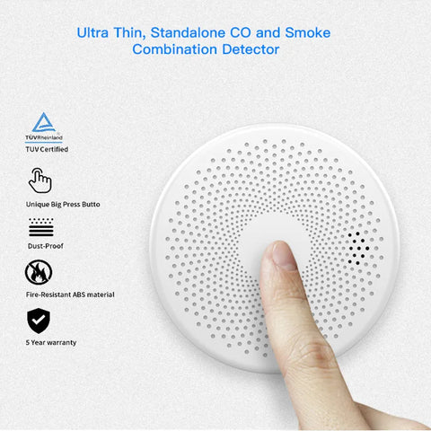 2-in-1 WiFi Tuya Smart Carbon Monoxide &amp; Smoke Detector Alarm