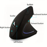 2.4G Wireless Mouse Vertical Ergonomic Mause Gamer Right Hand USB Gaming Computer Mice for PC Laptop Home Office