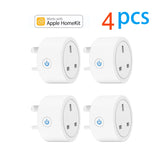 20A Tuya Smart Socket WiFi UK Plug 3pin Adapter Home Alexa Voice Control With Energy Monitering Timer Function Power Outlet Set