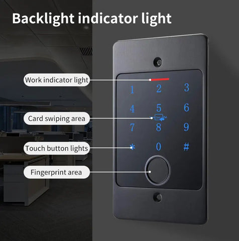 Tuya Wifi Standalone Fingerprint Access Control Keypad Metal Waterproof Backlight Embedded installation Opener Reader+M70 box