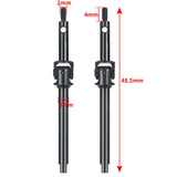 YEAHRUN 2Pcs Steel Lengthen Front CVD Shaft Drive for Axial SCX24 Deadbolt C10 Gladiator Bronco Wrangler 1/24 RC Car Model