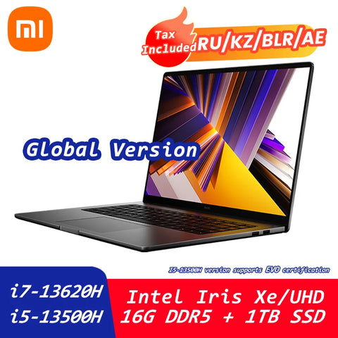 Xiaomi Redmi Book 16 2024 Laptop Intel Core i7-13620H i5-13500H i5-13420H Intel Iris Xe/UHD 16G DDR5+1T SSD Notebook Computer PC