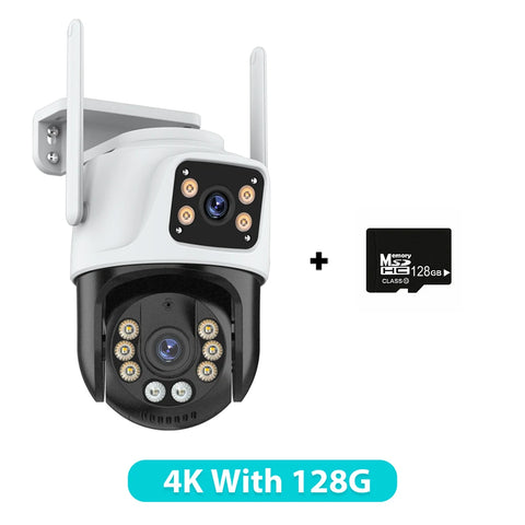 Three Lens PTZ IP Camera Outdoor 6K HD Three Screen WiFi Security Camera Auto Tracking 4K Dual Len Wirelss CCTV Camera iCsee