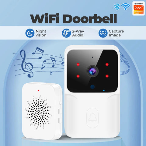 Tuya WiFi Video Doorbell Wireless HD Camera IR Alarm Security Smart Home Door Bell WiFi Intercom for Home