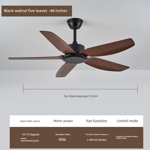 Large Wind Dining Retro Ceiling Fan Black Mute Remote Control Fan Living Room Home Commercial Restaurant Minimalist Electric Fan