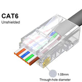 CAT5E/6/7,Rj45 shielded through connector module straight plug,UTP 3/50μgold plated 8P8C, Ethernet LAN cable crimp terminal