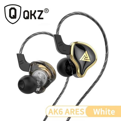 Original QKZ AK6 ARES/DMX/AKX Earphones HIFI Heavy Bass In Ear Monitor Wired Headphones With Mic Noise Cancell Sport Game Music