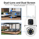 8MP Dual Lens WiFi Camera Dual Screen Wifi Surveillance Camera Outdoor Waterproof Auto Tracking Security Wireless Cameras