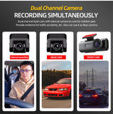 Dash Cam Dual Lens 4K UHD Recording Car Camera DVR Night Vision Video Recorder Built-In Wi-Fi Support GPS 24H Parking