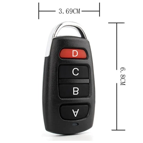 Mini Black 433MHz Wireless Remote Control Electric Garage Roll-up Door Security Alarm Controller Key ABCD 4 Buttons