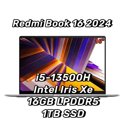 Xiaomi Redmi Book 16 2024 Laptop Intel Core i7-13620H i5-13500H i5-13420H Intel Iris Xe/UHD 16G DDR5+1T SSD Notebook Computer PC