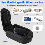 Magntic Key Lock Box with 4 Digit Combination Lock Hider Under Car Magnetic Key Holder with Strong Magnet for Indoors Outdoor