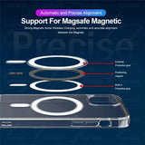 Luxury Magnetic Wireless Charge for Magsafe Case for iPhone 15 14 13 12 11 16 Pro Max Transparent Case XR X XS 8 Plus Back Cover