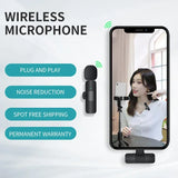 Basix Wireless Lavalier Microphone Audio Recording Mini Replaceable Windproof Wool Microphone for iPhone16 Shoot vlog YouTube