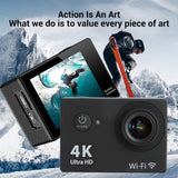 4K Action Camera 1080P/30FPS WiFi 2.0" 170D Underwater Waterproof Helmet Video Recording Camera Sports Cameras Outdoor Mini Cam