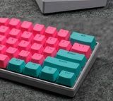 61 Key Set PBT Keycaps Ansi 60% Computer Gamer Mechanical Keyboard Cap Backlight OEM Miami DOLCH GK61 SK61 Anne pro 2 RK61 K617