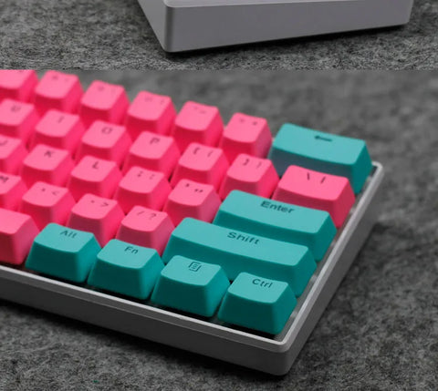 61 Key Set PBT Keycaps Ansi 60% Computer Gamer Mechanical Keyboard Cap Backlight OEM Miami DOLCH GK61 SK61 Anne pro 2 RK61 K617