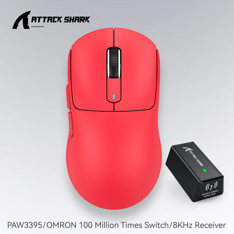 Attack Shark X3 Wireless Mouse ,Macro Gaming  Mouse, 49g Lightweight Mouse,PixArt PAW3395 650IPS 26000dpi,mouse pad/PC/laptop