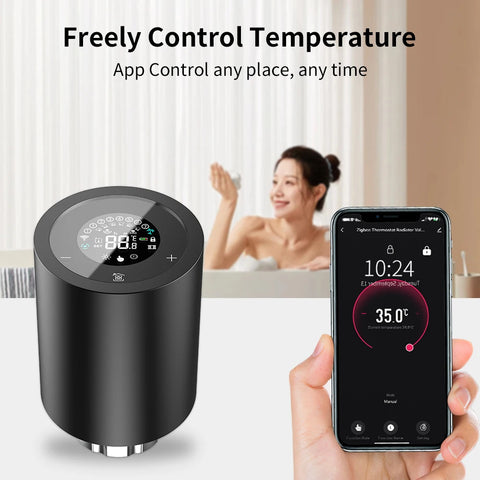 Tuya ZigBee 3.0 TRV Thermostat Smart Radiator Actuator Valve Automatic Programmable Temperature Controller for Alexa Google Home