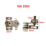 250V 16A Adjustable Temperature Switch Bimetallic Heating Thermostat 90 Celsius KST-220 For Electric Heaters