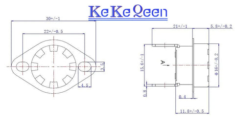 1PCS KSD303 KSD301 10A 250v 40C 45-160Degc Degree Celsius Manual Reset Thermostat Normally Closed Temperature Control Switch 90c