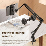 Tablet Holder for Bed with Long Metal Arm iPad Stand Tablet Bracket 360° Rotating Bed Phone Mount for 4.5~12.9 inch Phone Tablet