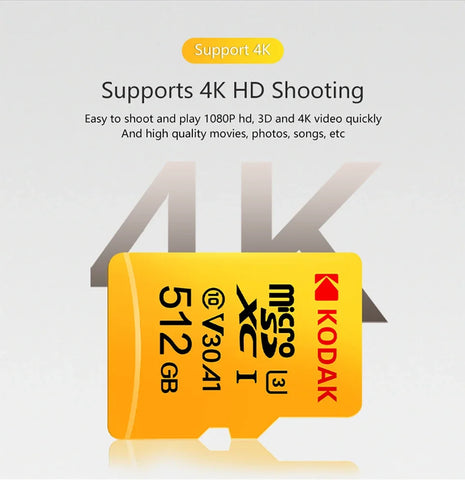 KODAK Micro SD Card Driving Recorder 64GB Memory Card For Mobile Phone PC Earphone Speaker HD Camera