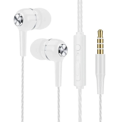 3.5mm Wired Headphones In Ear Headset Wired Earphones with Microphone Bass HiFi Stereo Earbuds Sports In-line Control For Phones