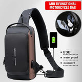 Password Lock Anti-theft Men's Bag Men's Chest Bag Casual Sports Small Backpack Shoulder Crossbody Bag Motorcycle Bag Trendy