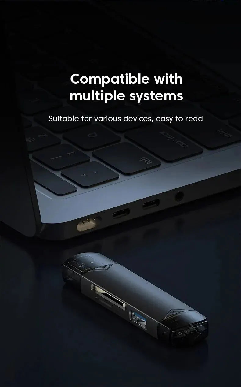 JASTER 6 In 1 Multifunction USB 3.0 Card Reader U Disk TYPE-C/Usb/Tf/Sd Flash Drive Memory Card for Adapter Phone Laptop Compute