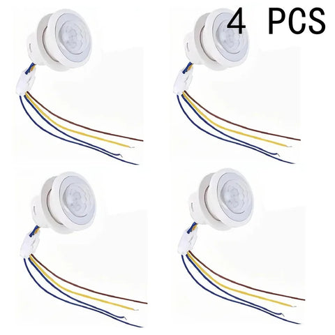 4 Pcs AC 85-265V LED PIR Infrared Motion Sensor Switch Time Light-sensing Adjustable Movement Detector Lamp Switch wholesale