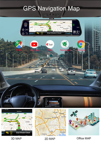 Anfilite 10" 4G ADAS CAR smart Mirror navigation WIFI Camera Android 8.1 GPS Dual lens camera 1080P Video Recorder Dash cam