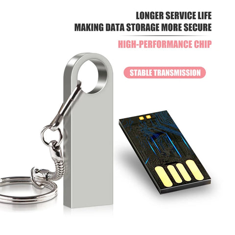 Metal USB Flash Drive 32GB 64GB 128GB Pen Drive High Speed 4G 8G 16G U Disk Pendrive USB device With Key Ring Gift