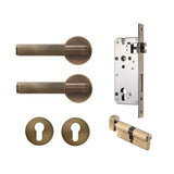 Dooroom Brass Door Lever Set Knurled Privacy Passage Dummy Thumbturn Lock Handle Set Knurled Hardware