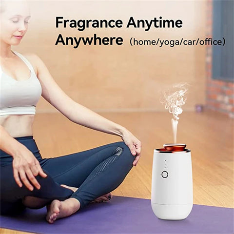 Waterless Essential Oil Aromatherapy Diffuser Office Desktop Portable Electric for Spa Home Mini Car Spray Timing 9 LED Lights