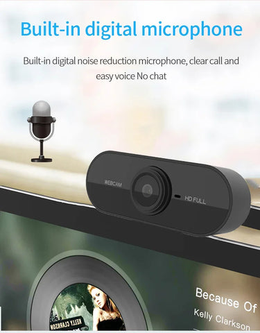 1080P HD Mini Webcam with microphone, usb interface supports laptop desktop computer, suitable for live video call conference