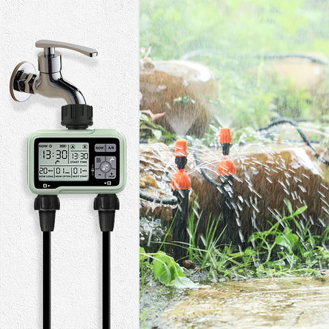 Super Timing System 2-Outlet Water Timer Precisely Watering Up Outdoor Automatic Irrigation Fully Adjustable Program