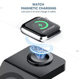 3 In 1 Magnetic Wireless Charger Stand For iPhone 15 14 13 12 Pro Max iWatch AirPods Station Dock MagSafe Fast Charging Station