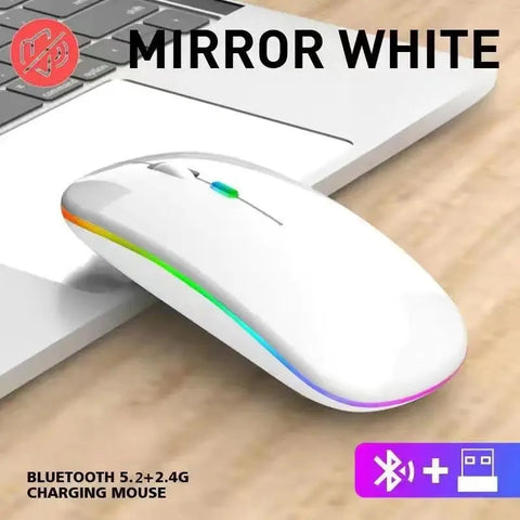 Wireless Mouse Gaming Mouse Backlight USB Compatible RGB Rechargeable Mice Silent Backlit Ergonomic Gaming Mouse for Laptop PC