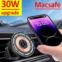 30W Magnetic Car Wireless Charger Phone Holder Stand for iPhone 15 14 13 12 11 Pro Max Car Mount Chargers Fast Charging Station